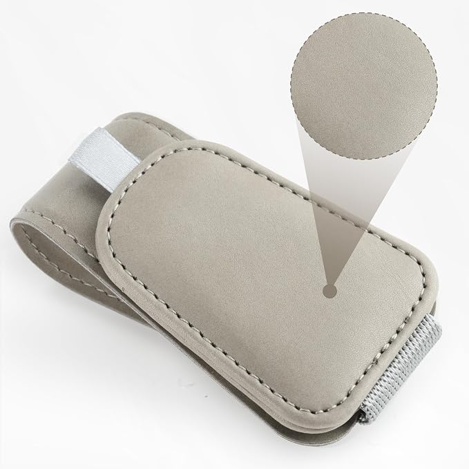 SINGARO 2Pack Sunglass Holder for Car Visor Sunglasses Holder Clip, Universal Non-Slip Magnetic Leather Glasses Eyeglasses Hanger Mounter, Truck Interior Car Visor Accessories for Woman Man, Gray - Image 5