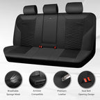 CAR PASS 3D Foam Mesh Leather Back Bench Car Seat Covers,Breathable Rear Seat Cover Universal Fit for Most Cars Sedans SUVs Vans Small Trucks 95% Automotive Backseat, Black - Image 4