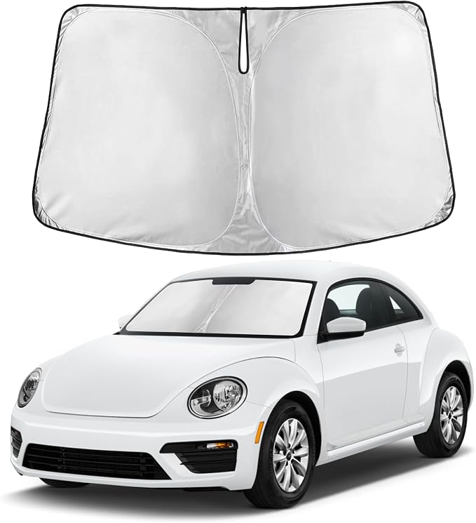 Autovir Windshield Sun Shade Fit for 2012-2018 2019 Volkswagen Vw Beetle | Sunshade, Front Car Window Shades Sun Visor, Blocks UV Rays & Heat, Car Accessories by Autovir