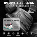 Fit Avalon Premium Leather Car Seat Covers for Toyota Avalon 2001-2021 2022 - Waterproof，Breathable，All-Weather Seat Cushion Protecto & Airbag Compatible, 2 Front Seat All Black - Image 2