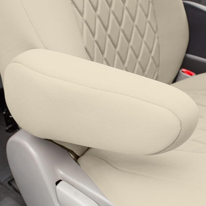 FH Group Custom Fit Car Seat Covers Specifically Made for 2011-2020 Toyota Sienna 7 Seater with Ultraflex Neoprene Water Resistant Automotive Seat Covers - Full Set Solid Beige - Image 7