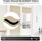 NICETOWN Biscotti BeigeMagnetic Roman Shades No Drill Curtain for Kitchen | Room Darkening, Front Back Window Covering, Easy Installed Door Blinds, Adjustable Roller Shade, 1 Panel, 27" W x 64" L - Image 4
