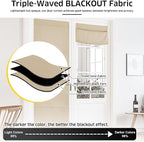 NICETOWN Biscotti Beige Magnetic Blackout Door Blinds, No Drill Roman Shade | Front French Door Curtain for Window, Thermal Insulated Light Blocking Shades, Sidelight Glass, 24" W x 64" L, 1 Panel - Image 4