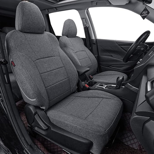 coverdream Forester Car Seat Covers Custom Fit for 2009-2013 Subaru Forester Seat Covers,Rear Seat Without Cup Holder,Full Coverage Polyester Seat Protector(Full Set,Gray) by Coverdream
