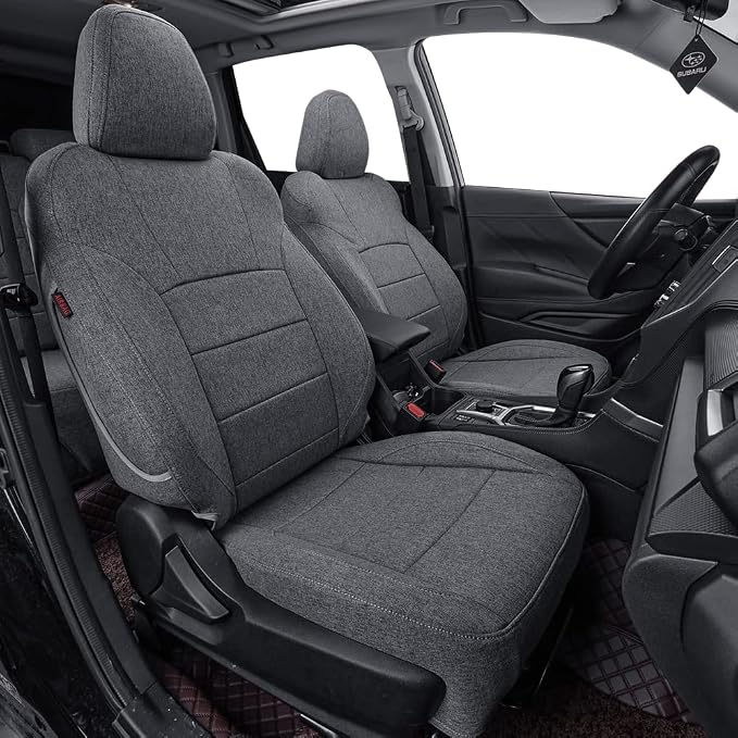 coverdream Forester Car Seat Covers Custom Fit for 2009-2013 Subaru Forester Seat Covers,Rear Seat W/Cup Holder,Full Coverage Polyester Seat Protector(Full Set,Gray) by Coverdream