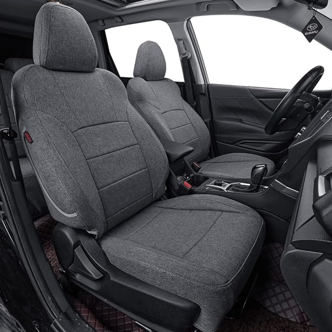 coverdream Forester Seat Covers Custom Fit for 2019-2023 2024 Subaru Forester Seat Covers,Full Coverage,Airbag Compatible Polyester Car Seat Protector (Full Set,Gray) by Coverdream