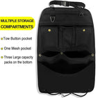 Black Car Seat Back Organizer with Multiple Pockets and Hooks - Image 2
