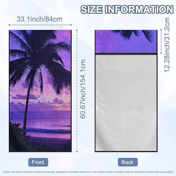 Beach Palm Tree Towel Seat Covers for Cars Front Seat Towel Cover | Tropical Palm Tree Sweat Seat Cover Protector with Storage Bag Car Interior Accessories for Swimming Yoga Beach Towel - Image 7