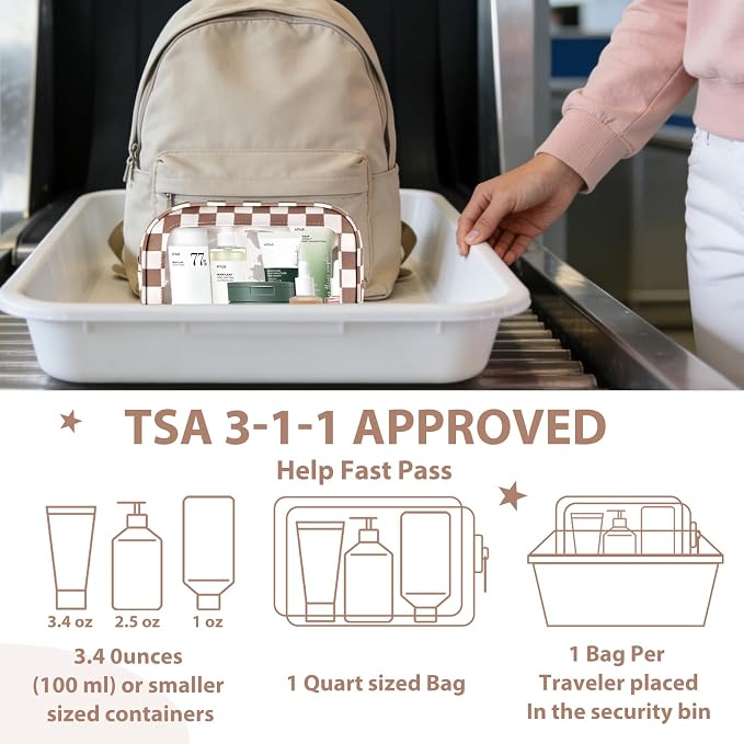YOPCDJ 3PCS Clear Toiletry Bag, TSA Approved Travel Makeup Pouch with Zipper for Cosmetics and Toiletries, Diaper Bag Organizer Pouch Set, Women's Purse Organizer and Clear Car Bag - Image 6