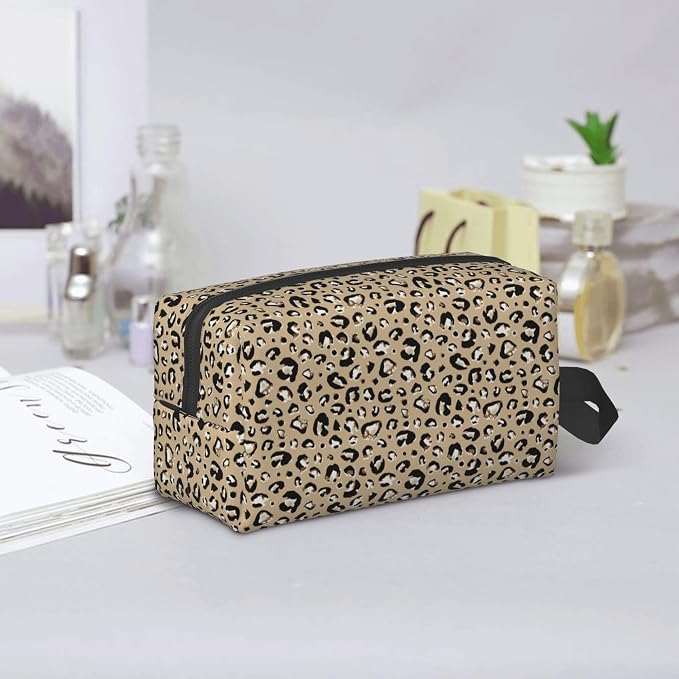 Leopard Print Makeup Bag - Durable 600D Oxford Fabric Travel Cosmetic Bag, Shockproof Foam Padded Toiletry Organizer for Gym & Daily Use 10x6.2x4.9 Inch - Image 7