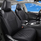 Huidasource Custom Fit RAV4 Front Car Seat Covers, Leather Seat Cushion Cover Accessories Fit for 2019-2024 Toyota Rav4 XLE LE XLE Premium Limited(Not for Hybrid/Adventure/TRD Off-Road/Prime, Black) by Huidasource