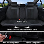Coverado Seat Covers Full Set, Breathable Leather Car Seat Cover,Universal Car Seat Protectors, Seat Cover Waterproof, Front and Rear Seat Cover Fit Most Cars, BlackRed - Image 2