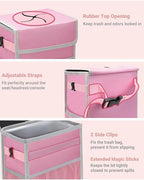 Capolo Car Trash Can with Lid, Leakproof Car Garbage Can Car Trash Bag | Waterproof, Trash Can for Car, 3 Mesh Pockets, Mini Hanging Vehicle Car Trash Bin, for Back/Front Seat (Pink,3 Gal) - Image 3