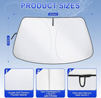 SINGARO Car Windshield Sun Shade, Foldable Reflective Sun Shade for Car Windshield, Compatible with Tesla Model Y Model 3 2016~2025 - Image 3