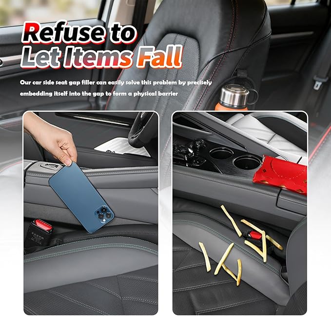 Aokdom 2026 Latest 2PCS Upgraded Car Seat Gap Filler with Fixing Ring,Elastic Car Gap Filler to Avoid Dropping Cell Phones/Keys,Essential Cars Gaps Seat Fillers Cars Accessories - Image 3