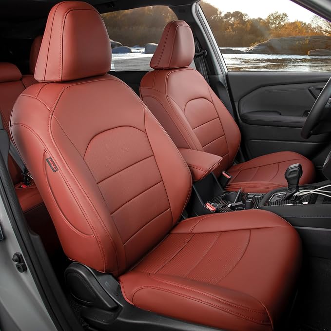 coverdream Corolla Leather Seat Covers Full Set for Toyota Corolla LE 2023 2024 2025 2026 Luxury Car Seat Covers,Fully Covered,Waterproof Car Seat Protector Cushion (Wine Red) by Coverdream
