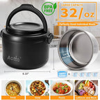 Electric Lunch Box, 32 oz Portable Food Warmer Heater, Lunch Warmer Portable for Work/Office/Car/Travel 12V/24V/110V 3-in-1, Warming Soup & Meal, Spill-Free, Men & Women's Gifts, Black - Image 3