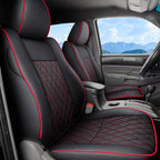 Coverado Tacoma Seat Covers, Car Seat Covers Front Seats, Leather Seat Covers for Cars Car Seat Protector Cushion Tacoma Accessories Custom Fit 2005-2023 Toyota Tacoma Double/Crew Cab(Red) by COVERADOAUTO