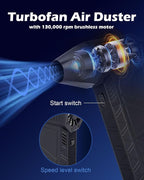 Turbo Fan for Car, Handheld Blower 130000 RPM, Air Duster for Car Detailing | Portable high-speed blower for computer keyboard cleaning, camera lens dust removal, car detailing & electronics dusting. - Image 2