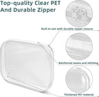 Clear Hard Shell Zipper Cases(3 Packs), Plastic Hard Sided Zippers Pouches Clear Hardshell Pencil Case For Storage, Diaper Bag Organizer Bliss Bins 2*Small/1*Medium - Image 8