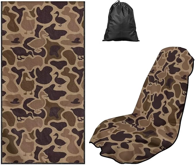 Camo Duck Car Towel Seat Cover Breathable Comfort Car Seat Cover Protector with Storage Bag Easy to Store for SUV Vans Sedans Trucks by Aplkyhs