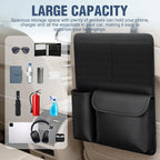 Nilight Car Seat Back Organizer 2PCS Black PU Leather Universal | Multi Pockets Foldable Waterproof Scratch Resistant Hanging Storage Bag for Cars Vans SUVs MPVs Pickup Trucks - Image 4