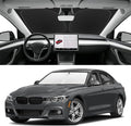 Custom Fit Windshield Sun Shade for 2013-2018 BMW 3-Series | Blocks UV Rays and Sun Heat, Helps Reduce Interior Temperature, Protects Dashboard from Fading, Folds Easily for Storage by SLOGENTO