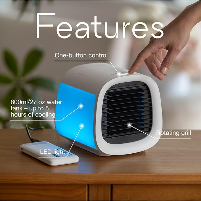 Evapolar evaCHILL Portable Air Conditioners - Portable AC Unit - Small Personal Evaporative Air Cooler & Fan for Desk, Office, Car, Camping, White - Image 2