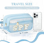 COSHAYSOO Clear Sunscreen Bag Makeup Toiletries Pouch Beach Vacation Essentials Summer Travel Stuff Accessories Personalized Graduation Gifts for Her Women College Teen Girls Teacher Nurse Blue SPF - Image 2