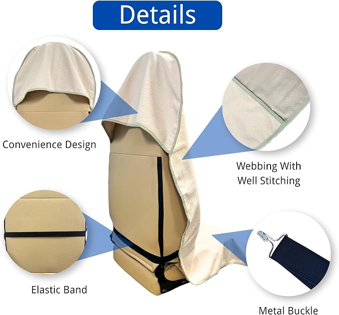 Waterproof Car Seat Cover for Front Seats, Protector for Cars SUVs Trucks, Sweat Towel Seat Covers Bucket for Gym,Workout,Beach,Hiking,Running and Swimming(Beige, 2PCS) - Image 3