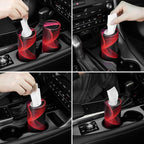 SINGARO Car Tissue Holder, 4 Pack Car Cup Holder Facial Tissues with Travel Tissue Bag, Quick and Convenient Flower Combination Car Tissue Box(4 Canisters/200 Tissues) Black - Red - Image 4