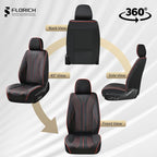 FLORICH Leather Car Seat Covers, Automotive Seat Cover 2 Pack Waterproof Seat Covers for Cars Driver Seat Cover Protectors Universal Fit for Most Cars SUV Trucks Vehicles, Black&Red Line - Image 7
