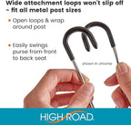 High Road Unbreakable Car Bag Hooks - Large Car Seat Hooks for Purse, Backpack, Coats, Hats and Heavy Bags up to 40 lbs - Secure Attachment Fits All Headrest Posts, 4-Pack - Image 4