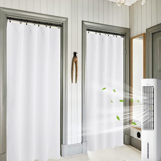 RYB HOME Curtains for Bedroom Living Room Dining Room Office 84 inches Long | Privacy Protection,Thermal Insulated,Sunlignt Heat Blocking,Drapes for Nursery Rental Room,W42 x L84,Pure White,2 Panels by RYBHOME