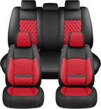 Fit for CH-R Car Seat Covers Compatible with Toyota CHR 2018-2022 - Waterproof Breathable Leather Automotive Seat Cushions Protector, Airbag Compatible, Full Set 5 Seats(Red) - Image 8