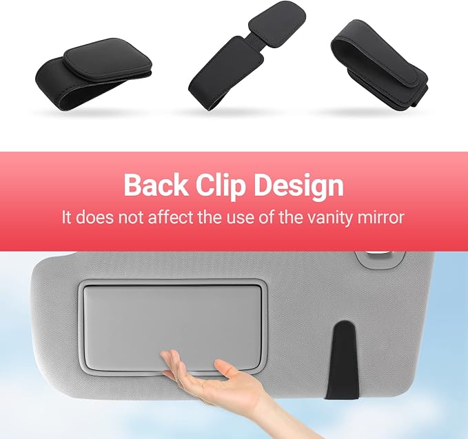 KanSmart Sunglass Holder for Car Sun Visor Magnetic Sunglasses Clip -2 Pack | sun visor organizer, ticket card clip, universal auto interior accessories, one-handed magnetic, anti-scratch,eyeglass holder - Image 6