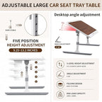Xuhal Large Car Seat Tray Table, 23.6"×13.8" Adjustable Car Desk Laptop Desk 0–36° Wood Portable Detachable Lap Desks for Passenger Seat, Work, Eating, Camping, Home Use, Long Distance Use - Image 6