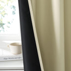 RYB HOME 100% Blackout Short Curtains for Small Window, Thermal Insulated | Total Room Darkening, Noise Reducing, Curtains for Basement Bathroom RV Cars, W29 x L30, Beige, 2 Panels - Image 4