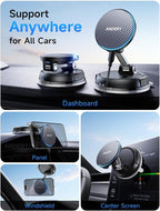 ANDERY Only for iPhone Magsafe Car Mount Charger, 15W Fast Wireless Charge | [78+LBS Strong Suction & 2400gf Magnetic] 360° Adjustable Car Mount Phone Holder, Car Interior Accessory with Dashboard Pad - Image 3