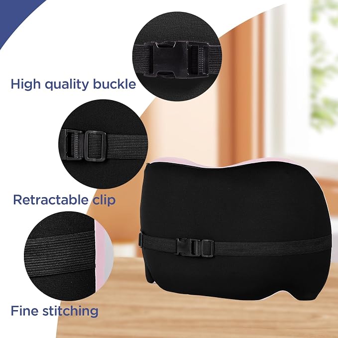 Cooling Lumbar Support Pillow for Office Chair,Memory Foam Car Back Cushion | Cool-Touch Lumbar Pillow Lower Back with Adjustable Straps, Ergonomic Chair Back Pillow for Office, Car, Gaming Chairs - Image 6