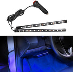wuyaoyao Car LED Strip Light, 24LED Lights w/Cigarette Lighter, Blue | 12V Ambient Lighting Kit for Decor, RGB Neon Atmosphere Lamps, Under Dash Ambient Night Light, Universal Car Accessories by wuyaoyao