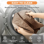 100% Waterproof Dog Bed Cover Pet Blanket, Taupe+Apricote (30"x30") | ,7-Layer Reversible Couch Covers for Dogs Met for Sofa Furniture Car Camping - Image 7