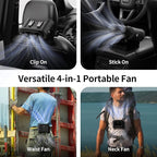 Socool Portable Car Fan - 14500mAh Rechargeable Battery Opearated, Clip on Car Seat Headrest 360 Rotatable, 5-Speed Backseat Fans for Baby Rear Facing Cooling with Dual Air Outlets for SUV RV Truck - Image 6