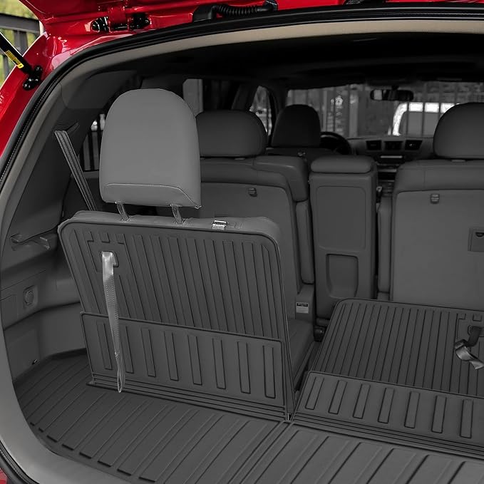 Custom for 2008-2013 Toyota Highlander Cargo Mats Trunk Liner and 3rd Rear Seat Backrest Mat All Weather TPE Protection Mat Accessories (for 2008-2013 Toyota Highlander) - Image 3