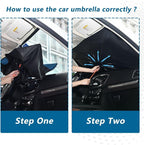 Dark Blue Black Car Sun Shade Windshield Car Umbrella Foldable Uv Ray Reflector Front Window Sun Shade Visor Shield Cover - Image 4