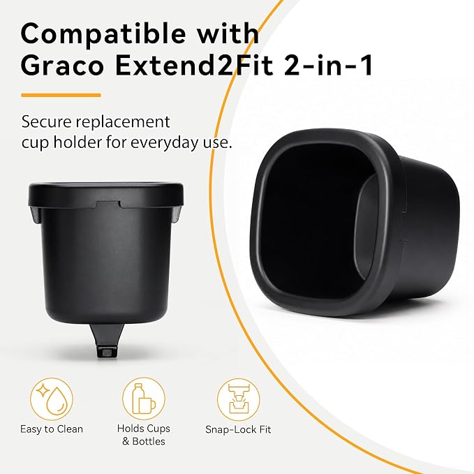 1-Pack Replacement Cup Holder Set for Graco Extend2Fit 2-in-1 Car Seat, Injection-Molded Car Seat Replacement Parts - Image 4