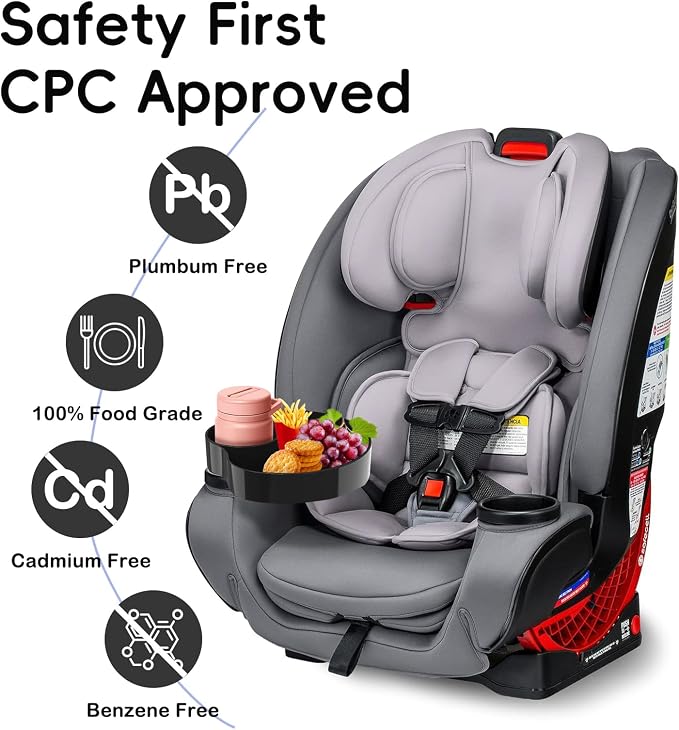 Kids Car Seat Tray, Travel Tray with Cup Holder for Toddler Baby, Kids Car Seat Food Snack Organizer for Road Trip, Stroller snack Organizer Travel Must Haves Toddler Must Haves (Black) - Image 2