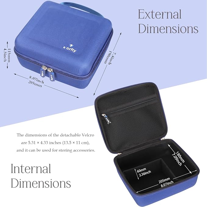 Hard Travel Case for KMM Handheld Car Vacuum Cleaner, Portable Auto Vacuum Cleaner Accessories Storage Bag Carrying EVA Case for KMM LT-117C 9000Pa Air Duster(Box Only) - Image 3