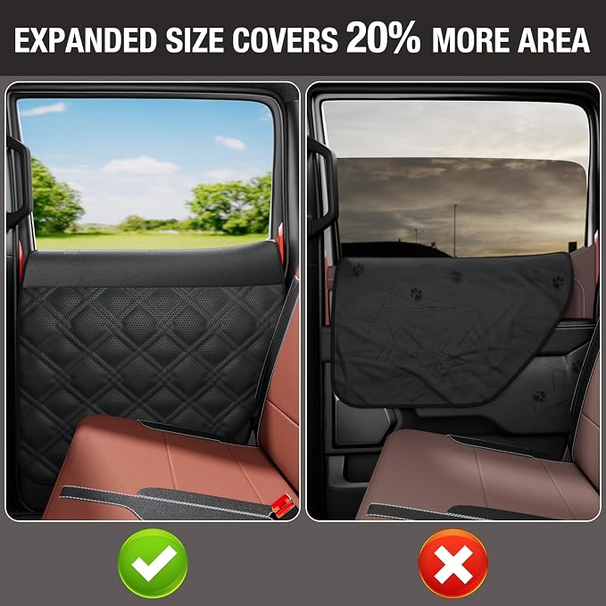 Surfcabin Dog Car Door Protector: 20% Larger Design for Trucks & Large SUVs | Thickened Waterproof Fabric, 2 Packs Full Door Panel Covers, Protects Doors from Dog Scratching - Image 4