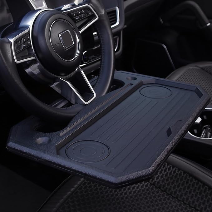 CYDZSW Car Steering Wheel Tray for Eating Food,Steering Wheels Desk Road Trip Essentials for Adults,Car Table Food Trays Organization,Cars Cool Interior Gadgets Accessories(Black) by CYDZSW